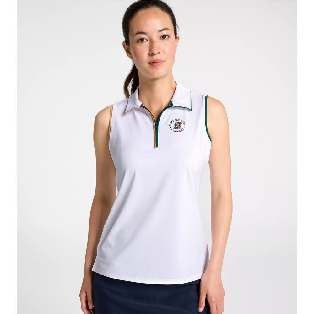 NWT 125th U.S. Open Oakmont Walter Hagen Sleeveless USGA Golf Polo White XL,2XL